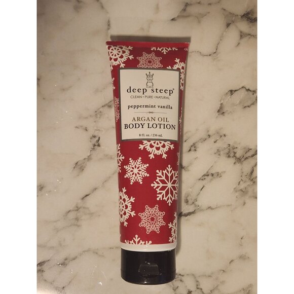 Deep Steep Argan Oil Body Lotion Peppermint Vanilla 8 Fl Oz Gluten-Free - Picture 4 of 4